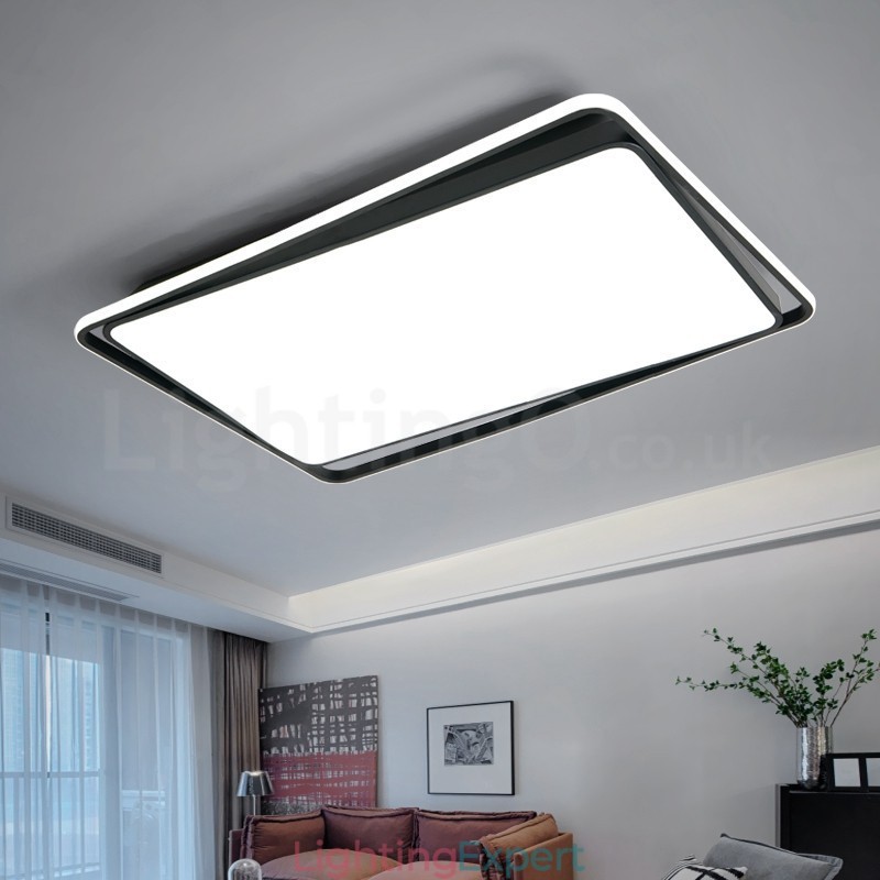 Modern Fashion Black White Rectangle Flush Mount Ceiling lamp