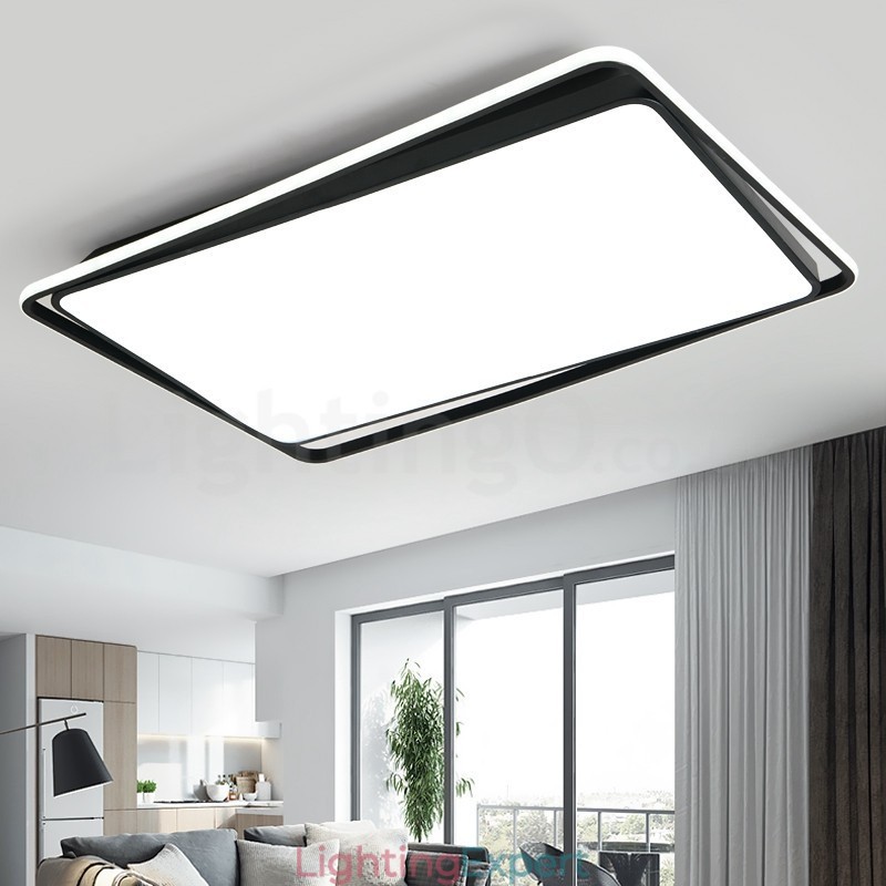 Modern Fashion Black White Rectangle Flush Mount Ceiling lamp