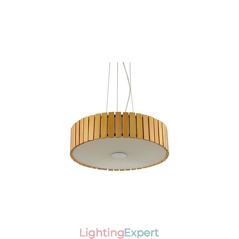 Chandelier Mini Style Lantern Wood Bamboo