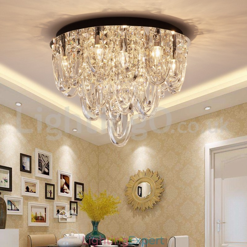 Luxury Crystal Flush Mount Ceiling Lamp Post Modern Lamp