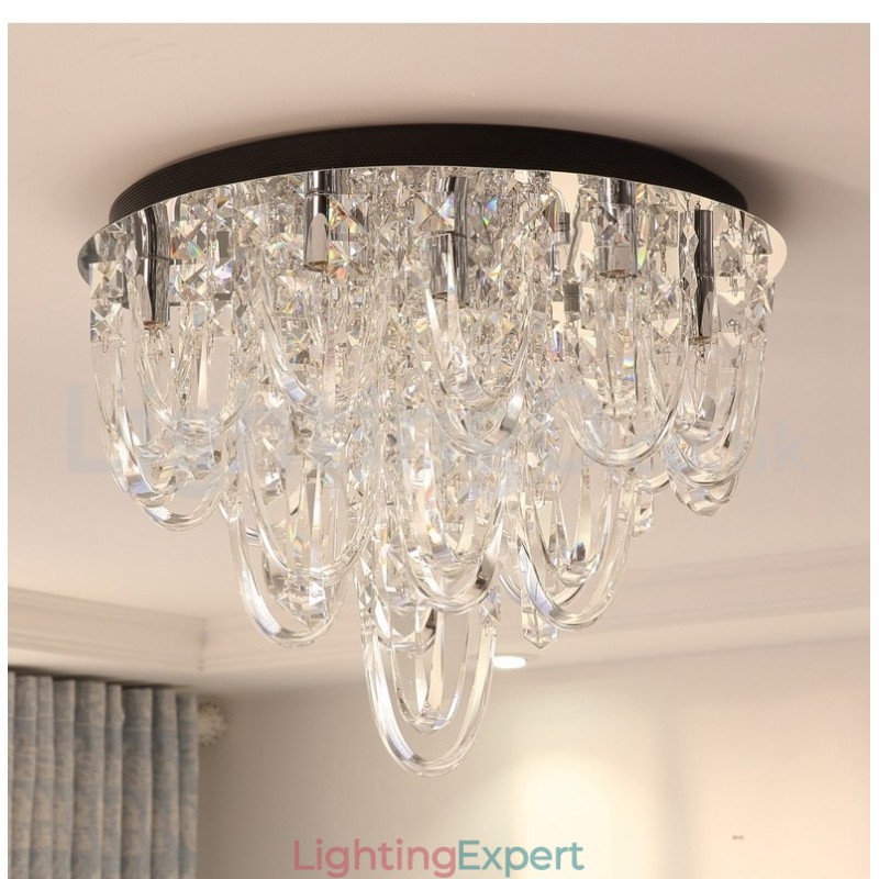 Luxury Crystal Flush Mount Ceiling Lamp Post Modern Lamp