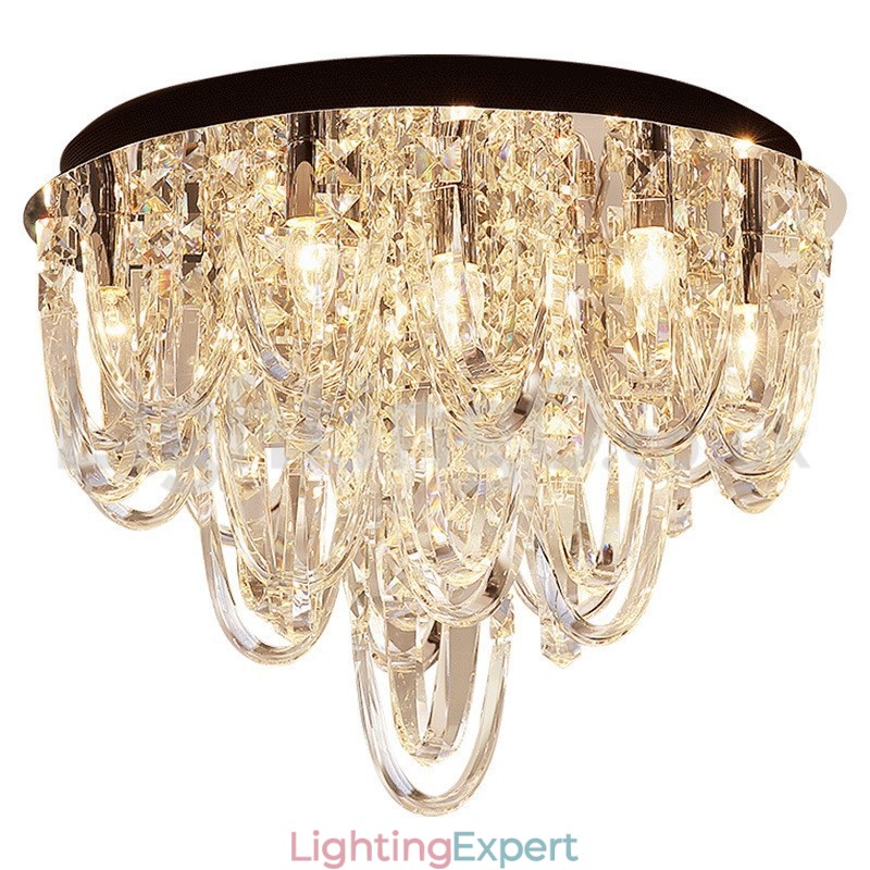 Luxury Crystal Flush Mount Ceiling Lamp Post Modern Lamp