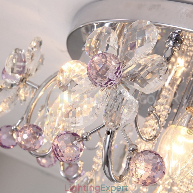 Luxury Round Crystal Flush Mount Ceiling Lights