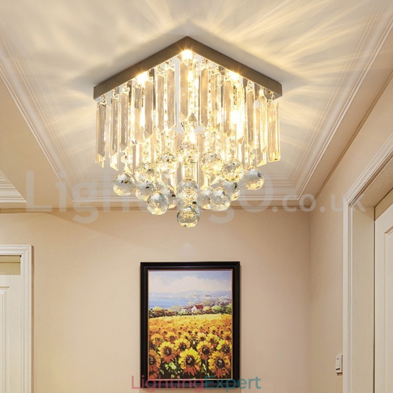 Modern Square Crystal Flush Mount Ceiling Lights