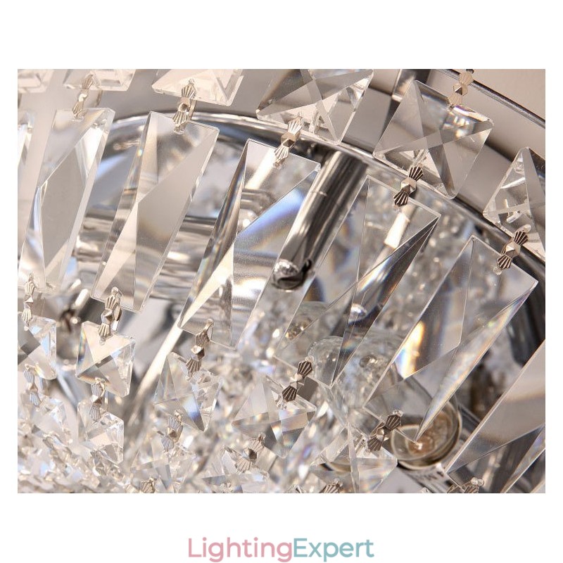 Contemporary Exquisite Round Flush Mount Crystal Ceiling Lights