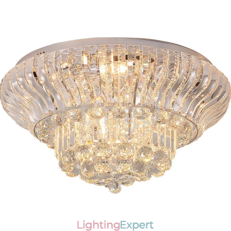 Contemporary Modern 38CM 57CM Round Flush Mount Crystal Ceiling Lights