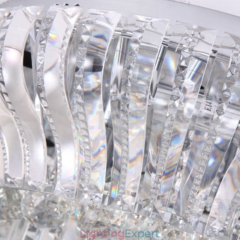 Contemporary Modern 38CM 57CM Round Flush Mount Crystal Ceiling Lights
