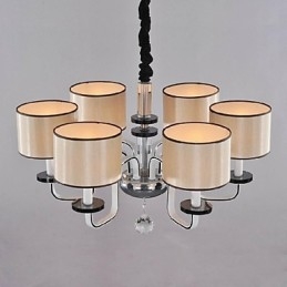 Modern Contemporary Crystal Chrome Metal Chandelier