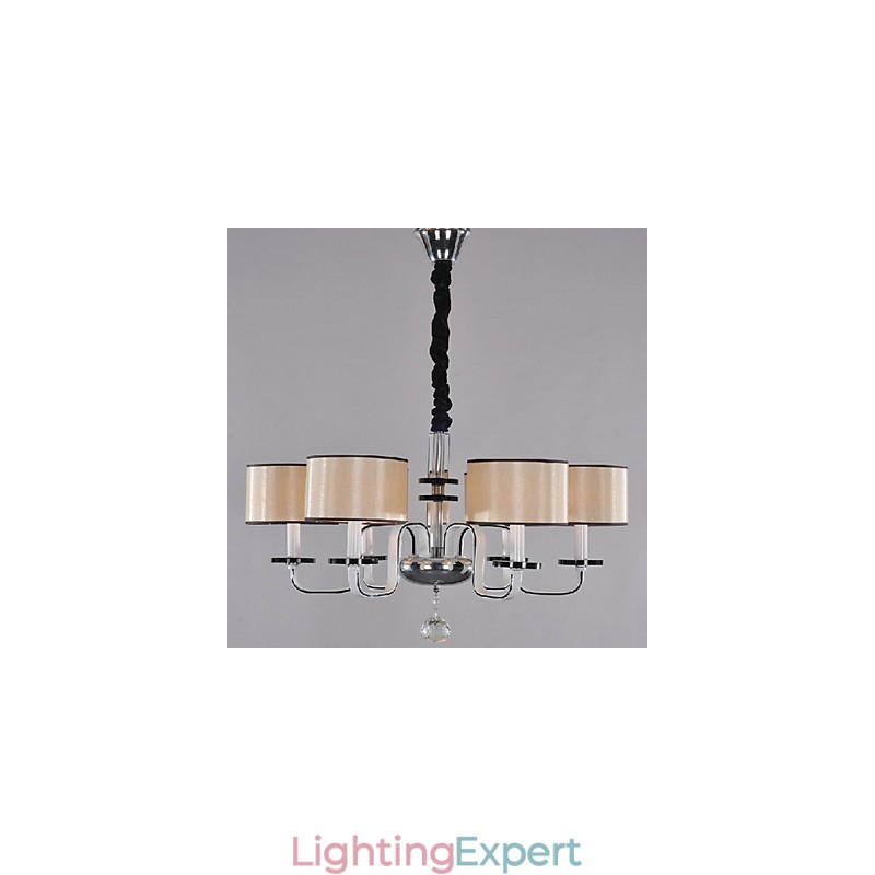 Modern Contemporary Crystal Chrome Metal Chandelier