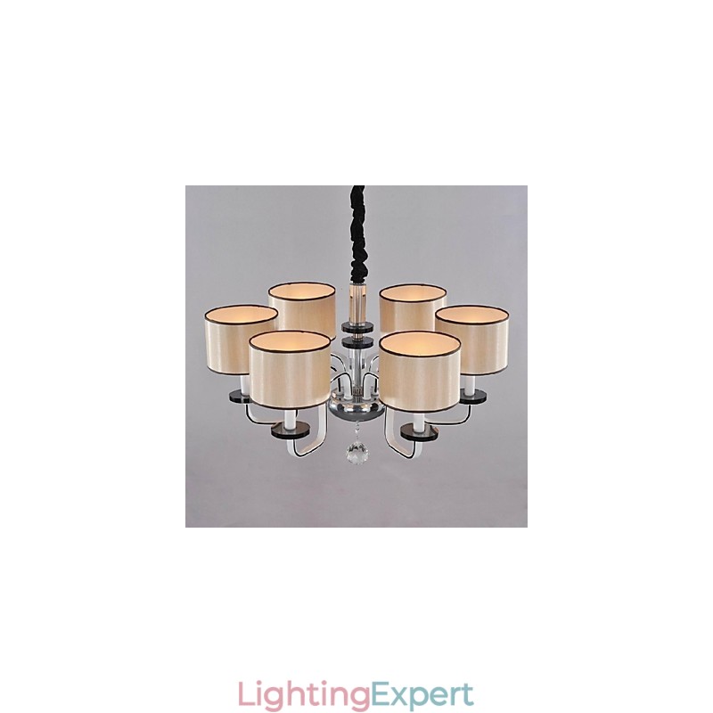 Modern Contemporary Crystal Chrome Metal Chandelier