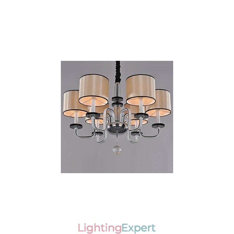 Modern Contemporary Crystal Chrome Metal Chandelier