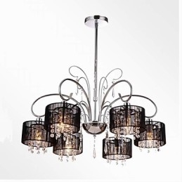 Modern Contemporary Crystal Chrome Metal Chandelier