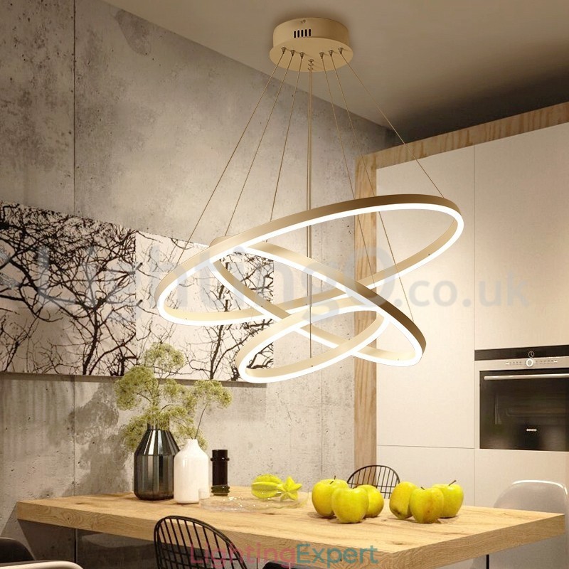 Modern Three Circle Pendant Light Remote Control