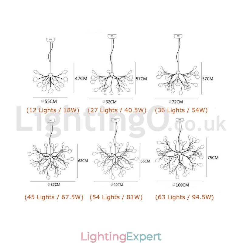 Post modern Fireflies Chandelier