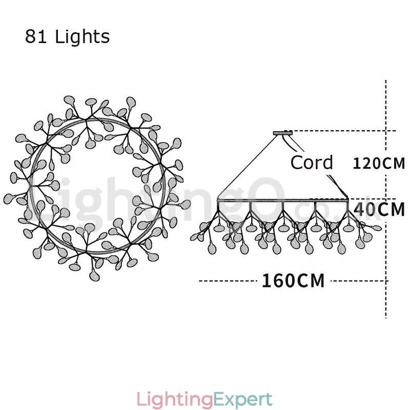 Luxury Post modern Round Fireflies Chandelier
