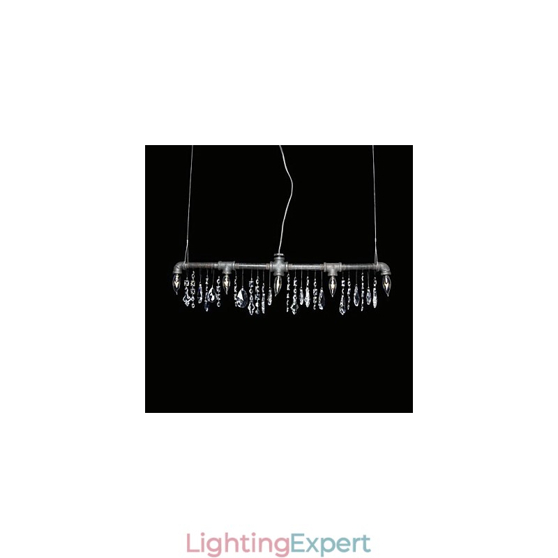 North American Style Creative 5 Light Chandeliert In Pipe Design