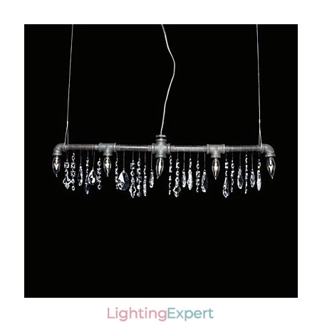 North American Style Creative 5 Light Chandeliert In Pipe Design