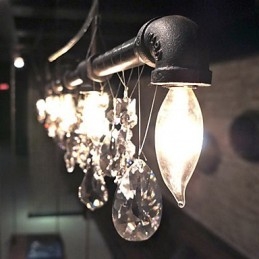 North American Style Creative 5 Light Chandeliert In Pipe Design