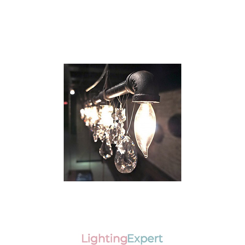 North American Style Creative 5 Light Chandeliert In Pipe Design