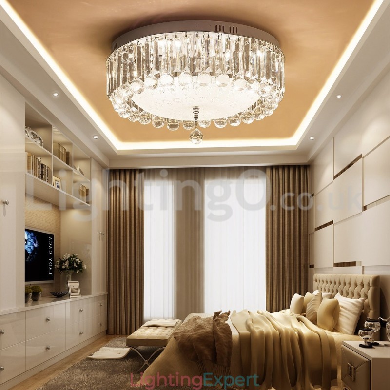 Modern Round Crystal Flush Mount Ceiling Lights