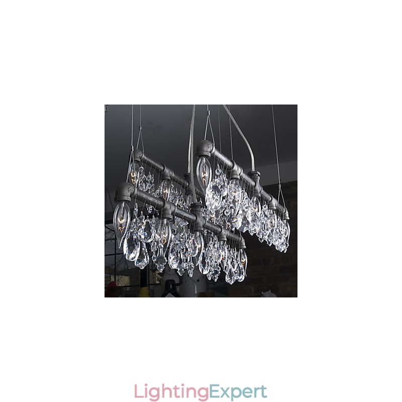 North American Style Creative 5 Light Chandeliert In Pipe Design