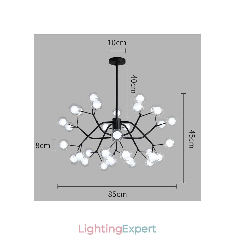 Nordic Style Magic Bean Chandelier Small Clear Transparent Glass Bubble Ball Chandelier