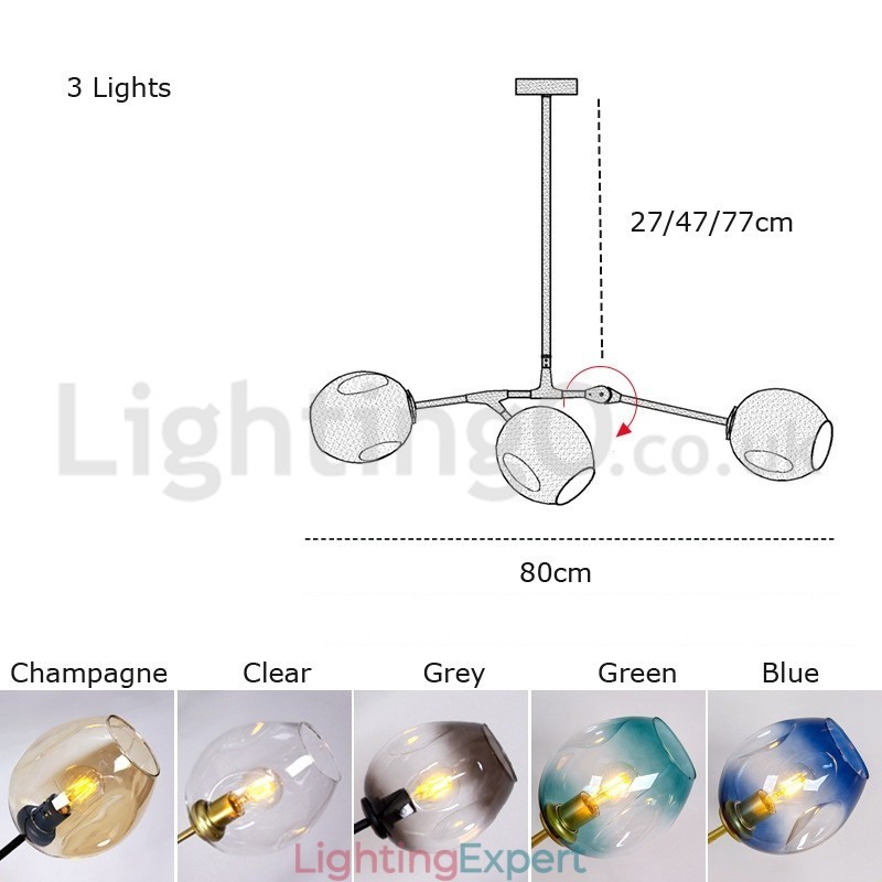 Nordic Modern Magic Bean Glass Chandelier Molecular Chandelier