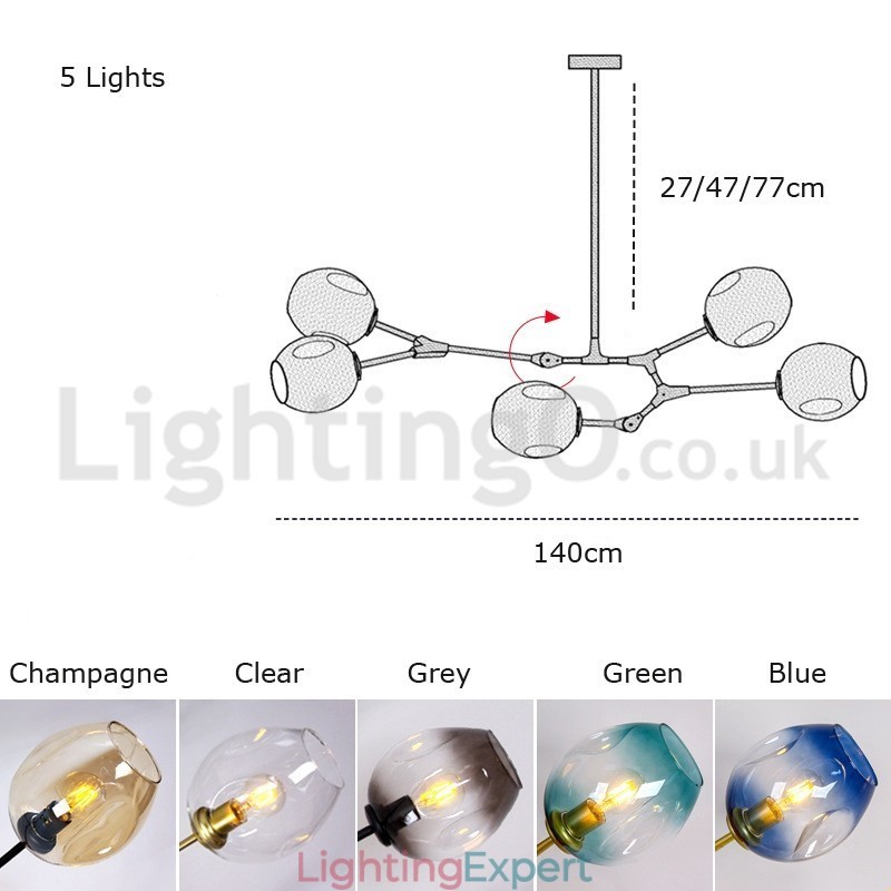 Nordic Modern Magic Bean Glass Chandelier Molecular Chandelier