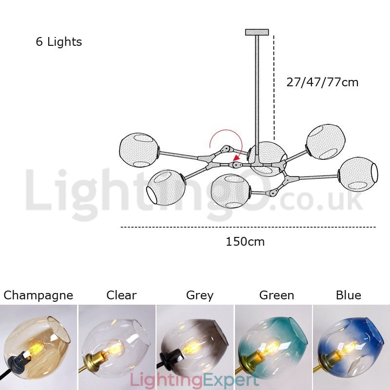 Nordic Modern Magic Bean Glass Chandelier Molecular Chandelier