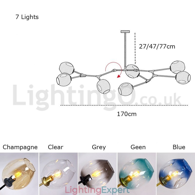 Nordic Modern Magic Bean Glass Chandelier Molecular Chandelier