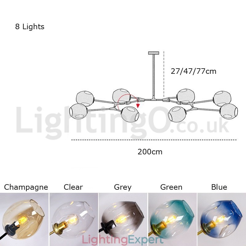 Nordic Modern Magic Bean Glass Chandelier Molecular Chandelier
