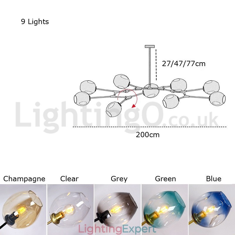 Nordic Modern Magic Bean Glass Chandelier Molecular Chandelier