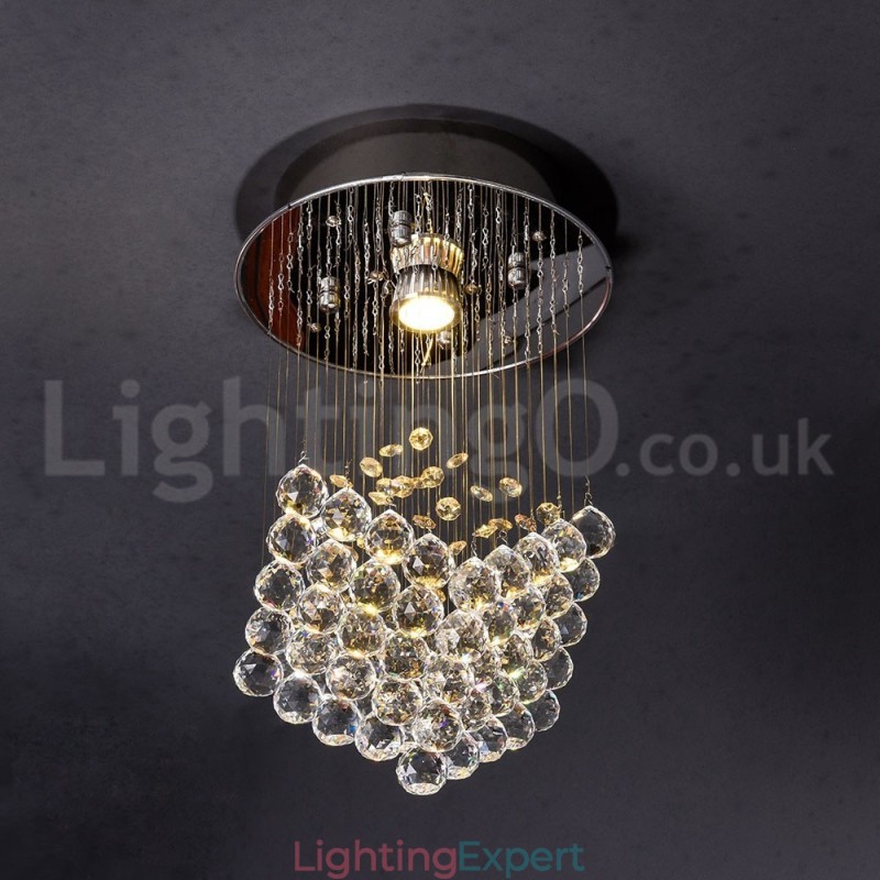 1 Light Modern K9 Crystal Ceiling Pendant Light Indoor Chandelier Lighting Lamps Fixtures