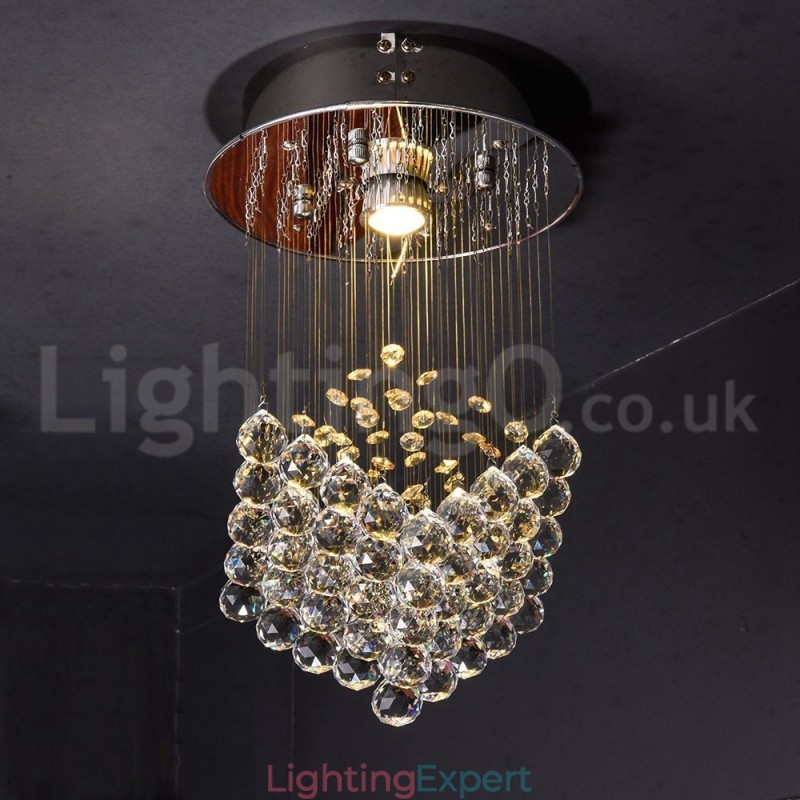 1 Light Modern K9 Crystal Ceiling Pendant Light Indoor Chandelier Lighting Lamps Fixtures