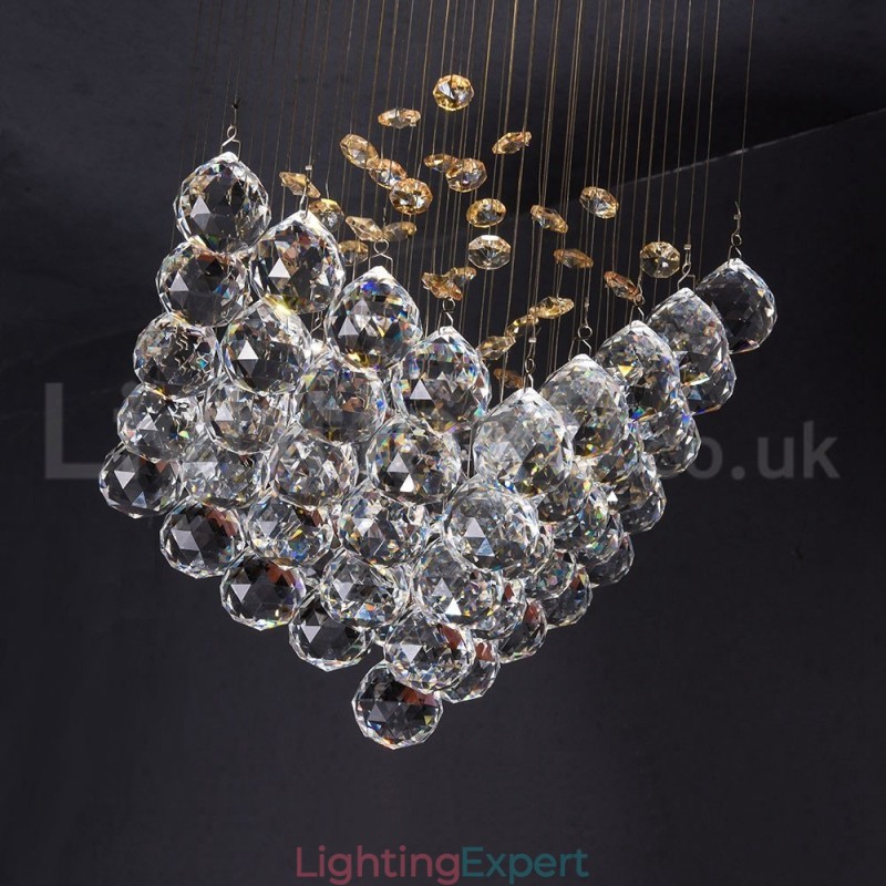 1 Light Modern K9 Crystal Ceiling Pendant Light Indoor Chandelier Lighting Lamps Fixtures