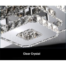 Dimmable Modern Square Crystal Flush Mounted Ceiling Lights with Remote Control