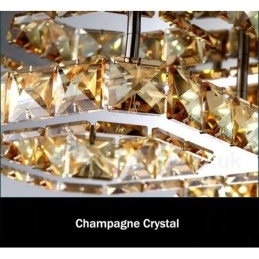 Dimmable Modern Square Crystal Flush Mounted Ceiling Lights with Remote Control