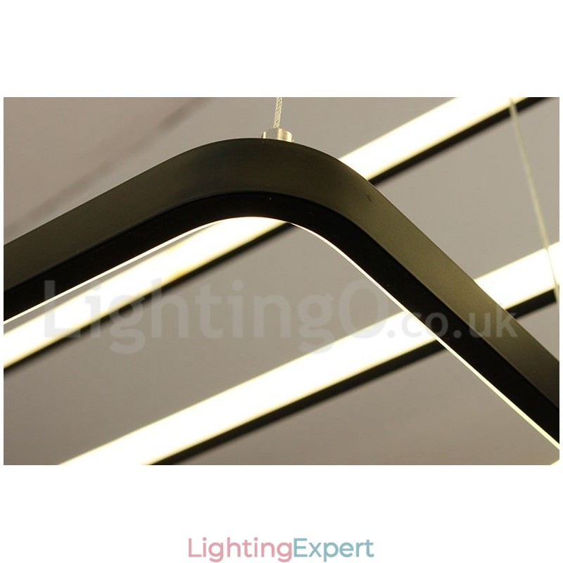 Dimmable Pendant Light with Remote Control Modern Design Three Rectangles