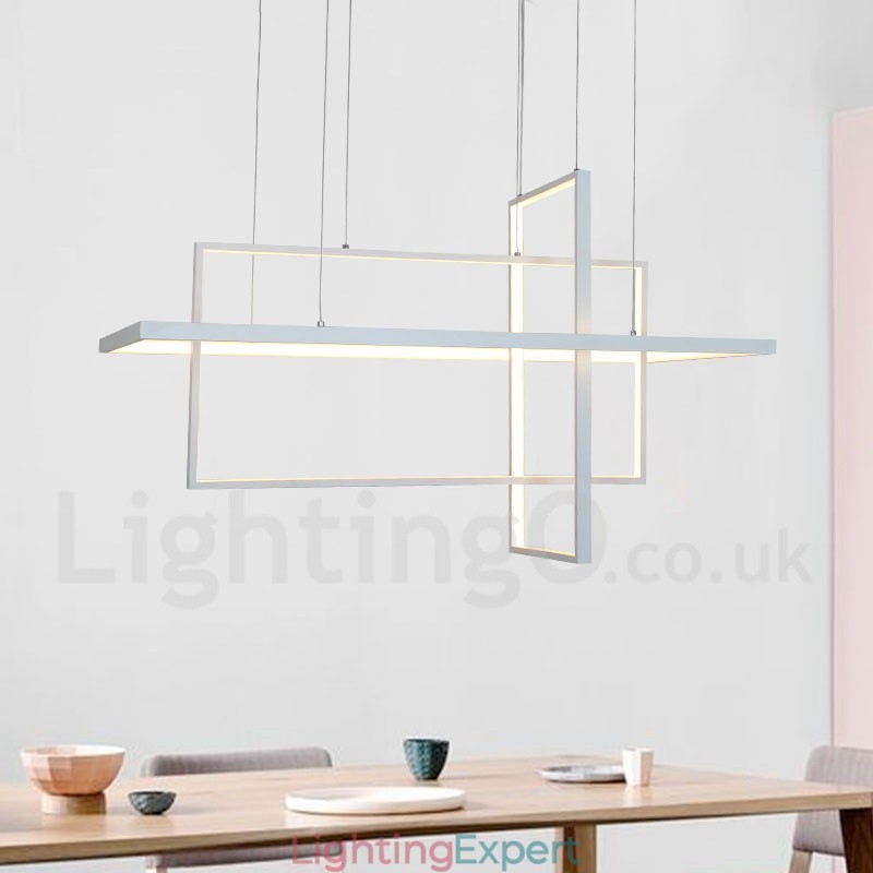 Dimmable Pendant Light with Remote Control Modern Design Three Rectangles