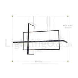 Dimmable Pendant Light with Remote Control Modern Design Three Rectangles