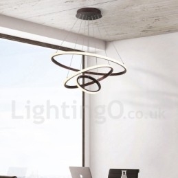 Dimmable Outside the Circles Light Pendant Light with Remote Control Modern Design Rings