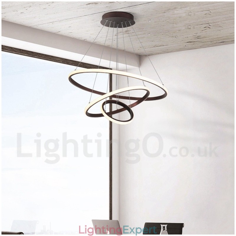 Dimmable Outside the Circles Light Pendant Light with Remote Control Modern Design Rings