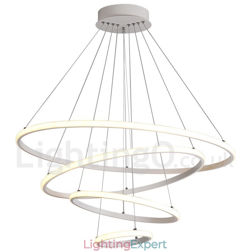 Dimmable Outside the Circles Light Pendant Light with Remote Control Modern Design Rings