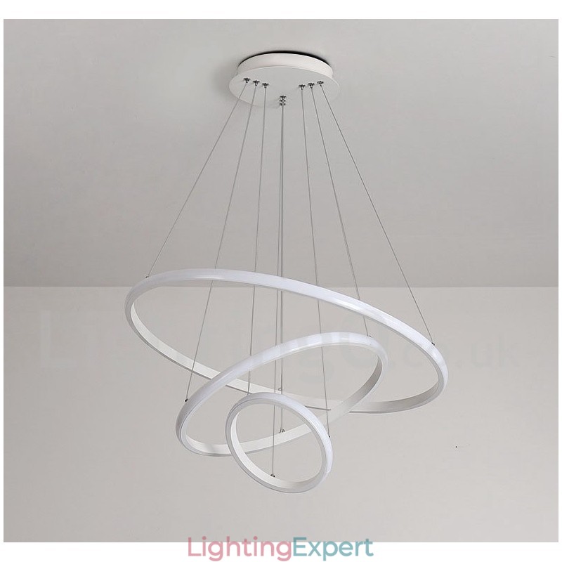 Dimmable Outside the Circles Light Pendant Light with Remote Control Modern Design Rings