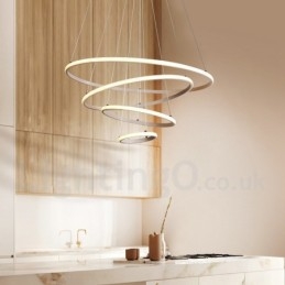 Dimmable Outside the Circles Light Pendant Light with Remote Control Modern Design Rings