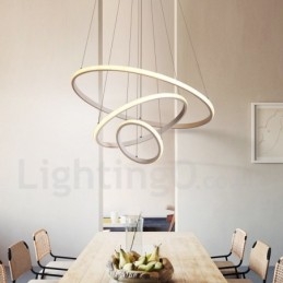 Dimmable Outside the Circles Light Pendant Light with Remote Control Modern Design Rings