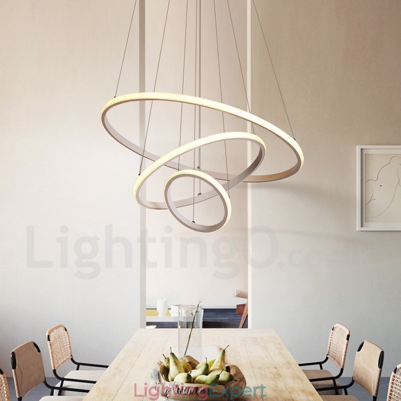 Dimmable Outside the Circles Light Pendant Light with Remote Control Modern Design Rings