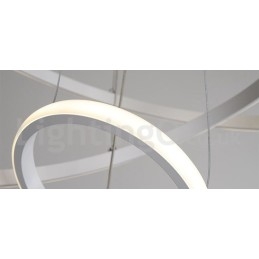 Dimmable Outside the Circles Light Pendant Light with Remote Control Modern Design Rings