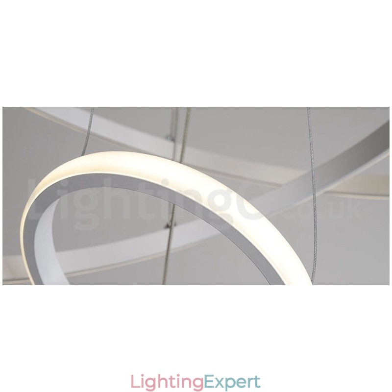 Dimmable Outside the Circles Light Pendant Light with Remote Control Modern Design Rings