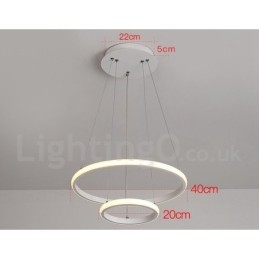 Dimmable Outside the Circles Light Pendant Light with Remote Control Modern Design Rings